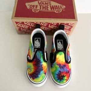 Toddler new in box rainbow tie-dye slip on VANS